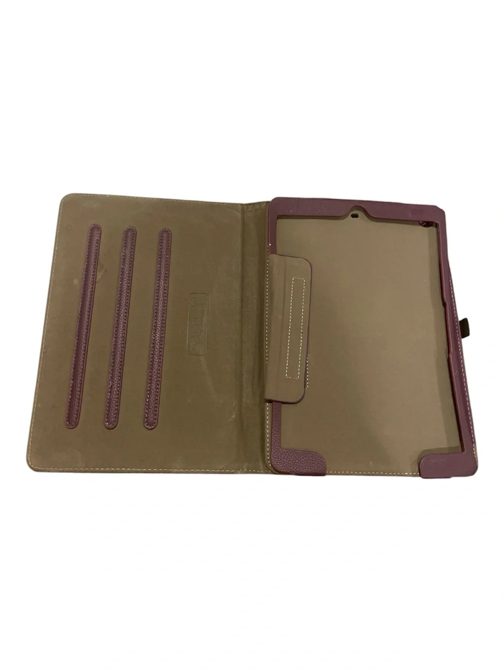 Leather Tablet Folio Case - Burgundy